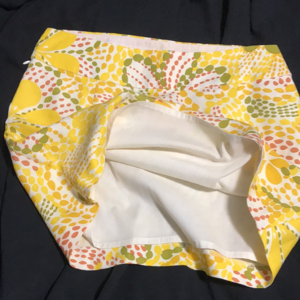 J Crew yellow patterned skirt - Picture 3 of 4